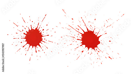 Red Paint Splatter Isolated on Transparent Background (PNG) - Abstract Liquid, Ink Stain, Artistic Splash