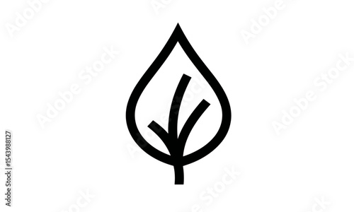 Eco tree and leaf emblem, organic nature badge, vector illustration, forest icon, eco-friendly plant template, isolated symbol, sustainability, clean design, transparent background, green living.