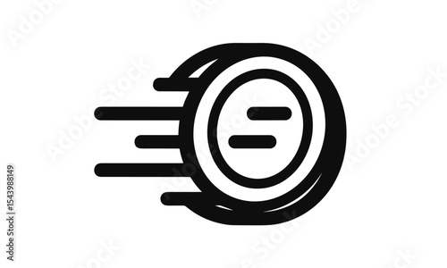 Fast coin logo, icon design, speed coin emblem, financial vector, crypto symbol, currency illustration, fintech badge, economy label, minimal coin vector illustration, png, branding element.