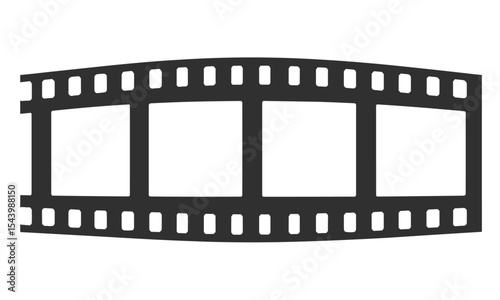 Movie strip frame, video tape icon, vector illustration, photo border roll, classic film element, cinematography clip, editing frame, vintage theme, cutout.