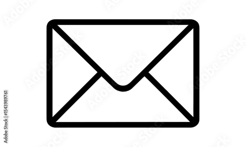 Email envelope icon, mail message symbol, isolated cutout, communication flat icon, vector illustration, correspondence sign, messaging logo, inbox symbol, png.