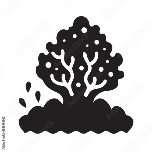 Coral Reef Memory Bank Silhouette Vector