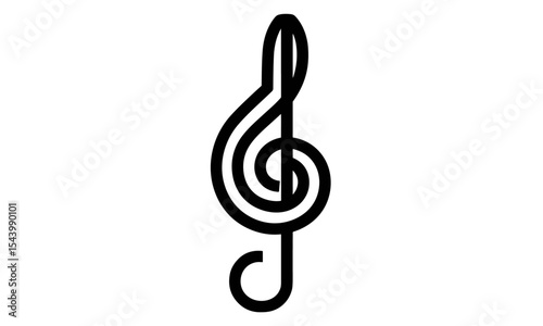Music icon, vector illustration, audio sign, music key symbol, melody design, flat music icon, harmony symbol, clef note, entertainment element, isolated illustration, modern cutout.