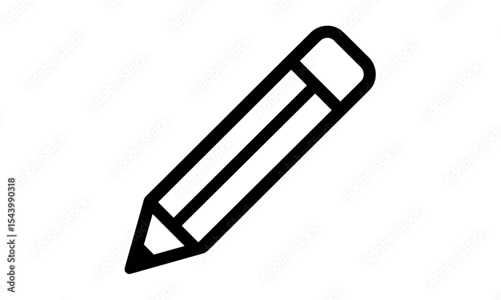Vector illustration of pencil icons, design symbol, writing tool, hand-drawn object, stationery element, education tool, art supply, draw concept, cutout, isolated pencil.
