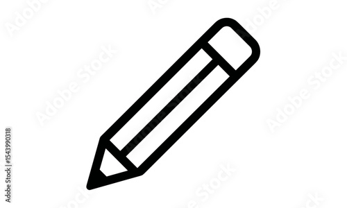 Vector illustration of pencil icons, design symbol, writing tool, hand-drawn object, stationery element, education tool, art supply, draw concept, cutout, isolated pencil.