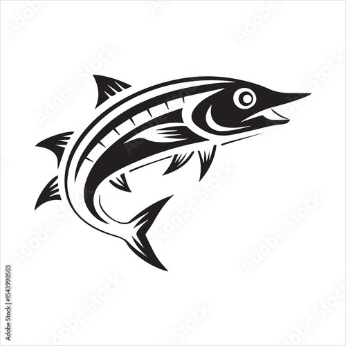 barracuda silhouette vector illustration