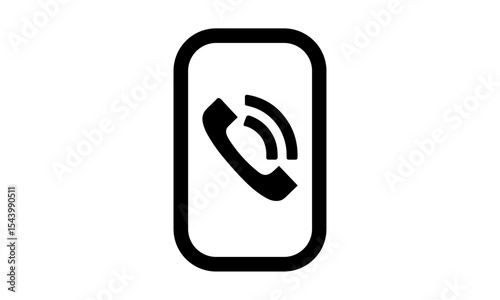 Vector illustration, cell phone icon, contact UI symbol, phone app icon, cutout, smartphone icon, telephone call, interface design icon, communication icon, mobile screen UI.