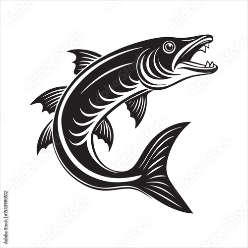 barracuda silhouette vector illustration