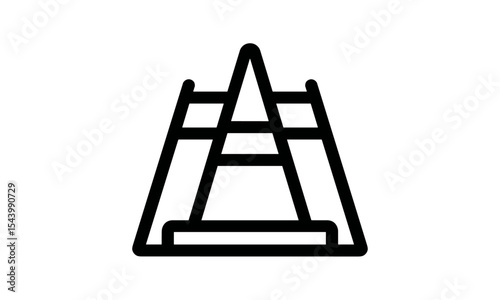 Traffic cone icon, roadblock symbol, barrier sign, construction zone element, caution sign, safety warning icon, vector illustration, urban traffic alert, png, obstacle sign.
