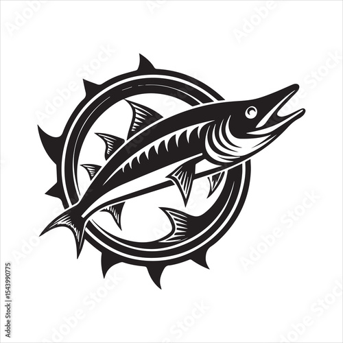 barracuda silhouette vector illustration