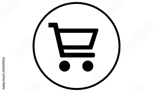 Cart icon for website, shopping symbol, vector illustration, market basket graphic, UI UX app cart icon, transparent background, ecommerce checkout icon, online store element.