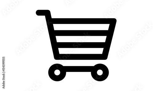 Shopping cart symbol, vector illustration, cart icon for UI, shopping cart PNG, store icon, buying cart icon, ecommerce interface, app design element, retail business icon.
