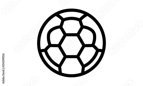 Soccer ball icon, soccer ball PNG, football symbol, vector illustration, team sport object, black and white ball, football equipment, competition emblem, transparent background.