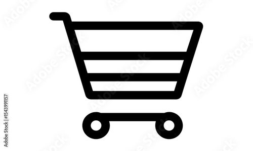 Shopping cart icon, vector illustration, shopping cart symbol, cutout, e-commerce symbol, online shop icon, retail cart icon, UI web icon, app interface graphic, market basket icon.