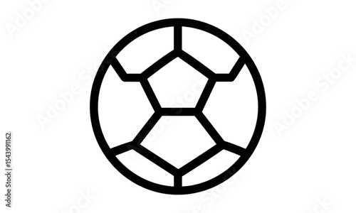 Soccer ball icon, football match symbol, vector illustration, game equipment, soccer emblem, goal concept icon, black ball isolated, football item, sports clipart, PNG.