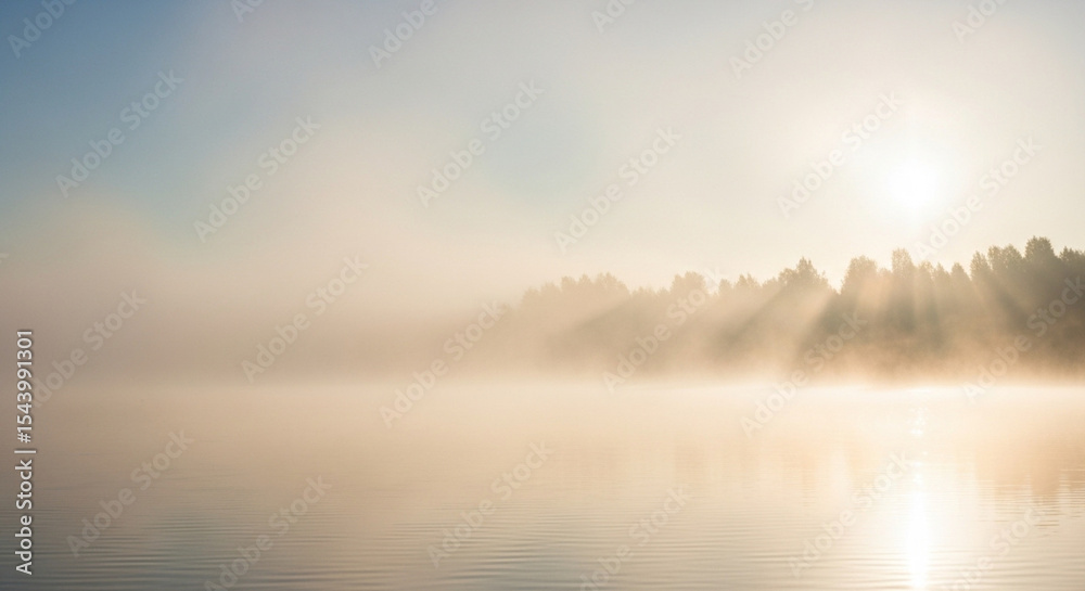 Fototapeta premium misty morning on the river