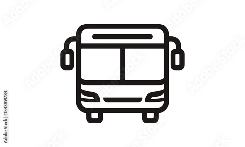 Travel bus icon, logo vector illustration, public transport badge, tourism symbol, road trip vehicle, transportation logo template, urban shuttle bus vector design, branding element.