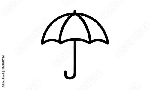 Vector illustration of umbrella icon, rain cover symbol, umbrella silhouette, isolated cutout, weather equipment, monsoon umbrella, umbrella artwork, umbrella shape, png.