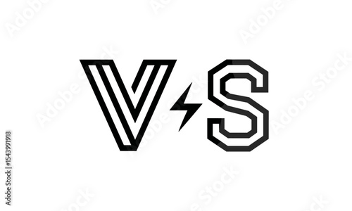 Versus icon, game fight, competition sign, match vs letters, battle logo, challenge concept, vector illustration, gaming design, sports clash idea, aggressive branding element.