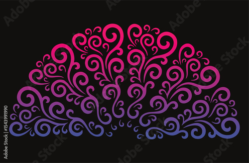 Gradient Swirl Ornament Vector Design