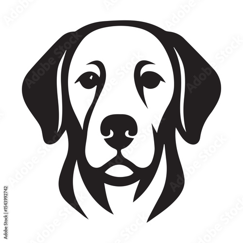 Majestic Labrador Retriever Dog Head A Stunning Black and White Illustration
