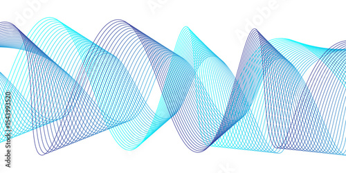 Digital frequency equalizer. digital Stylized line art background. wavy stripes on white background isolated. Creative line art. curve blend lines. Vector illustration. dynamic waves, Modern, Tech, 3D