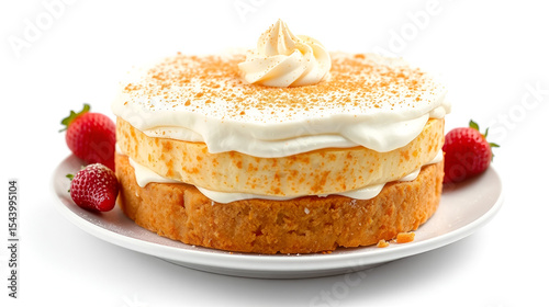 tres leches cake white background isolated image