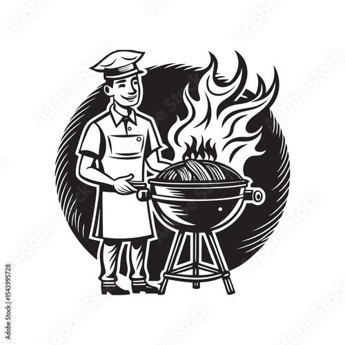 BBQ smoker vector art Illustration file