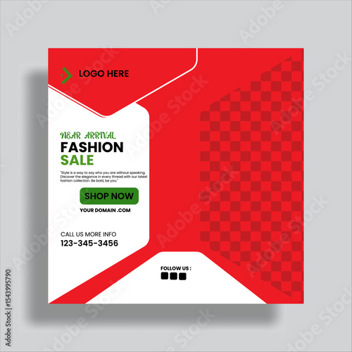 New Arrival Fashion Sale Social Media Banner Template.