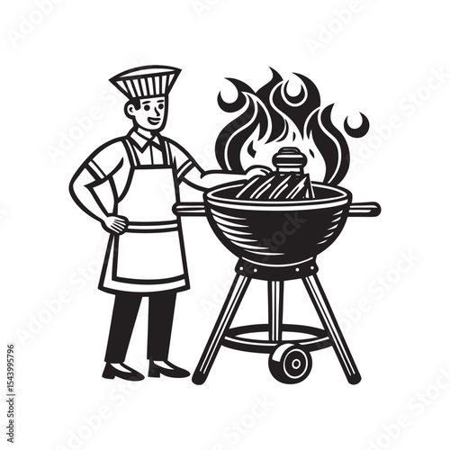 BBQ smoker vector art Illustration file