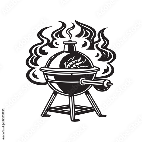 BBQ smoker vector art Illustration file