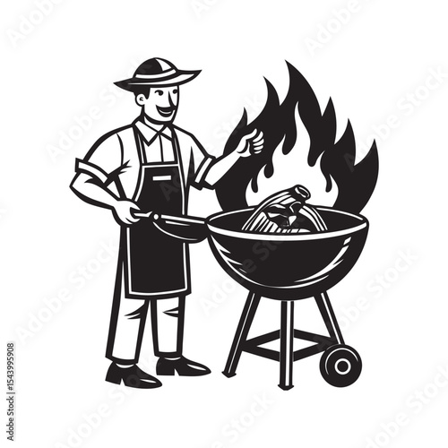 BBQ smoker vector art Illustration file