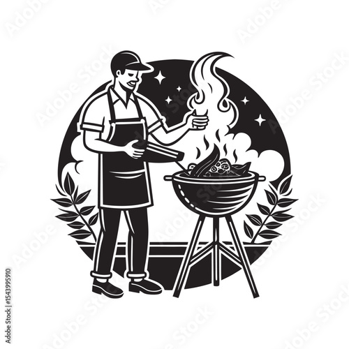BBQ smoker vector art Illustration file