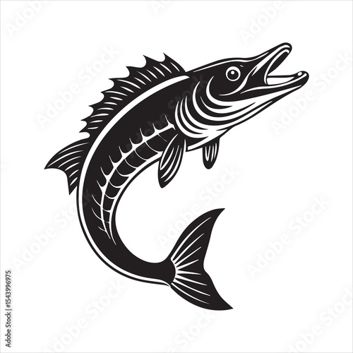 barracuda silhouette vector illustration