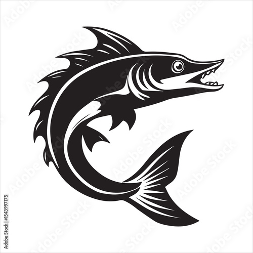 barracuda silhouette vector illustration