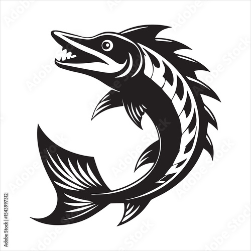 barracuda silhouette vector illustration