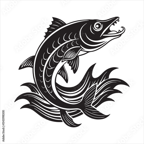 barracuda silhouette vector illustration