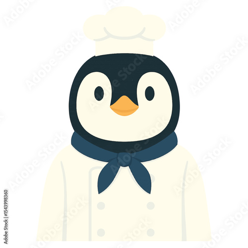 penguin in chef clothes animal vector on white background vector animal in chef costume on white background