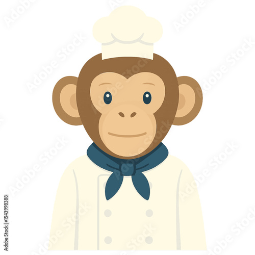 monkey in chef clothes animal vector on white background vector animal in chef costume on white background