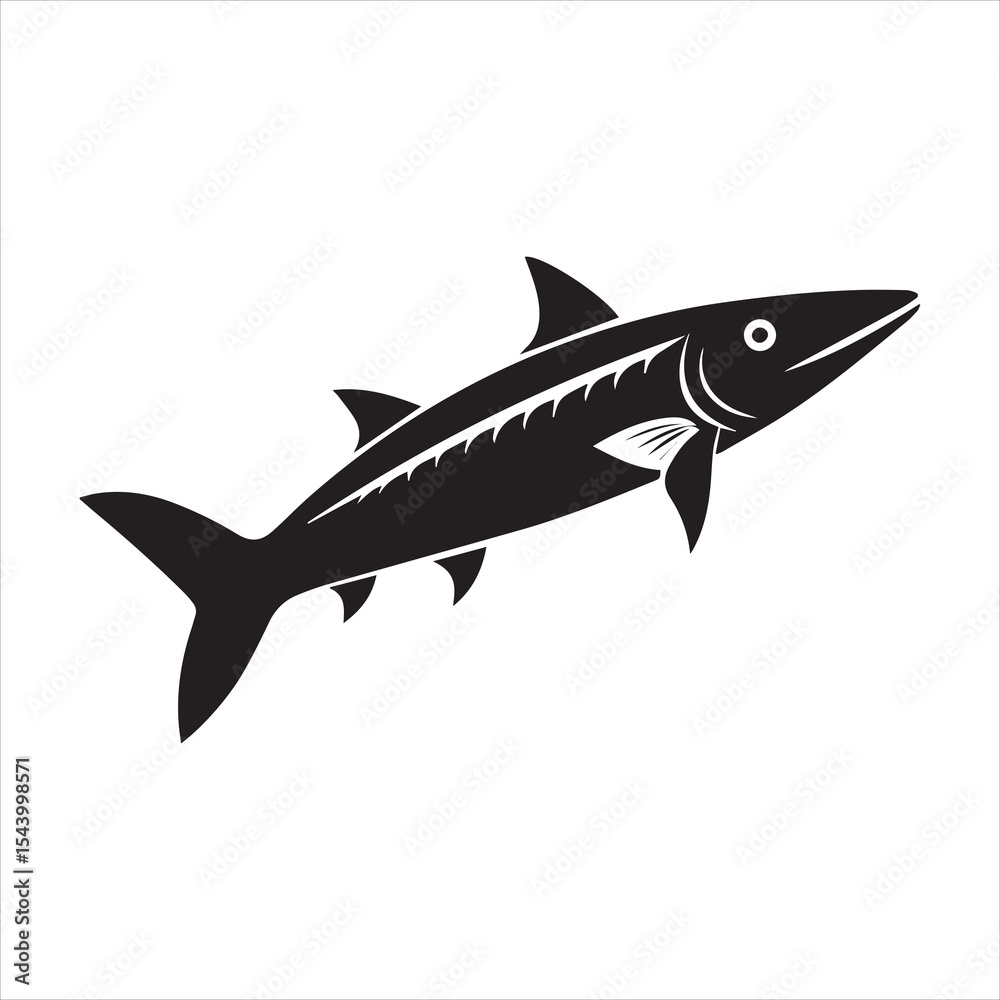 Fototapeta premium barracuda silhouette vector illustration