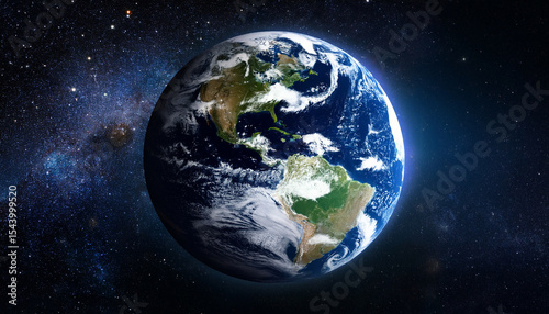 planet earth is spinning in outer space against black background with stars close up vertical version