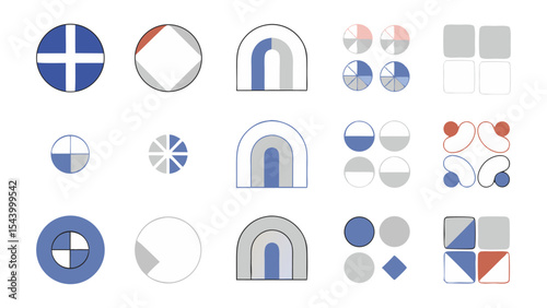 Modern Abstract Geometric Shape Elements Set