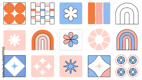 Modern Abstract Geometric Shape Elements Set