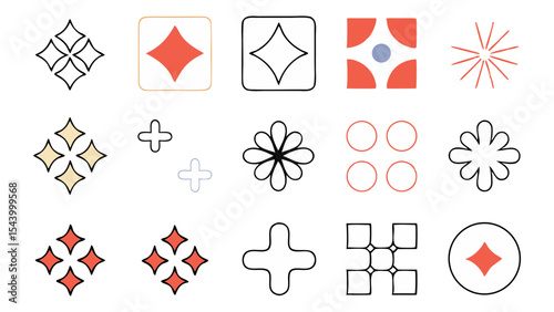 Modern Abstract Geometric Shape Elements Set