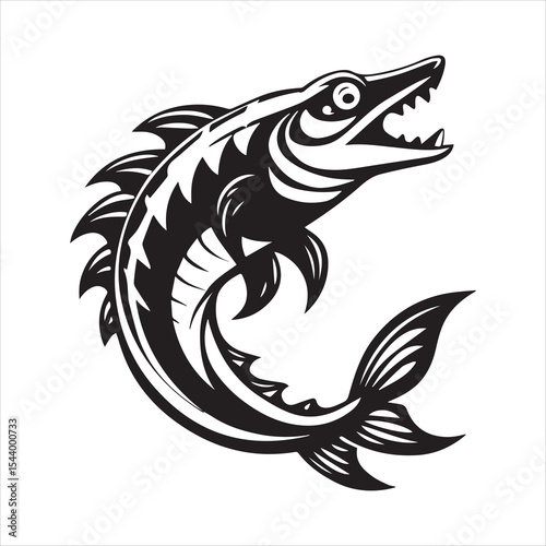 barracuda silhouette vector illustration