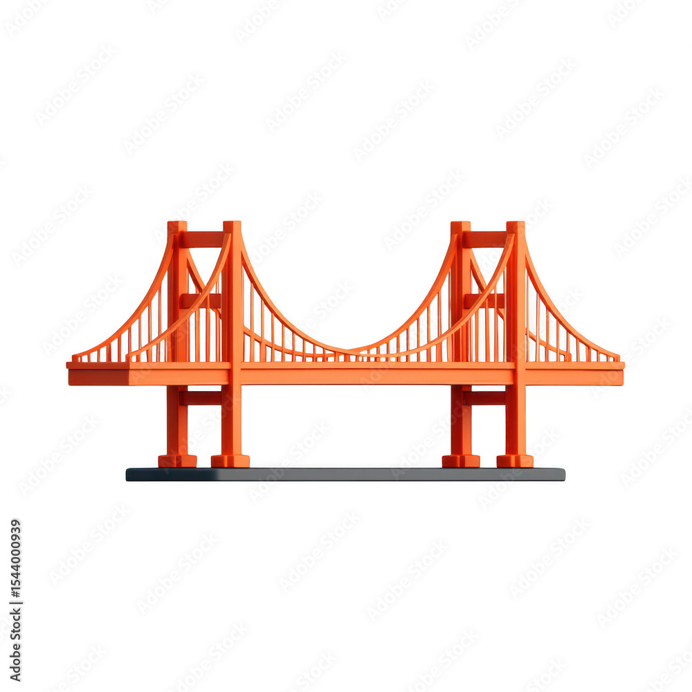 Obraz premium Iconic Suspension Bridge Model Detailed Architectural Design