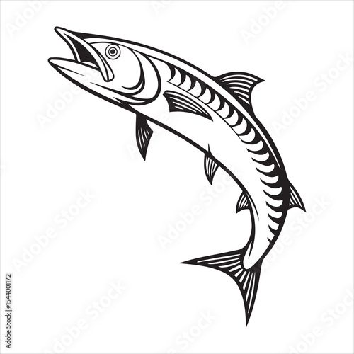 Barracuda silhouette vector illustration