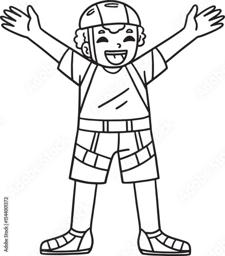Bouldering Girl Happy Climbing Equipment Isolated 