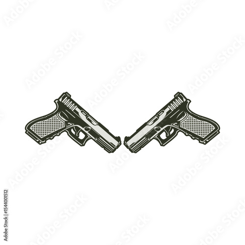 short gun pistol black vector file