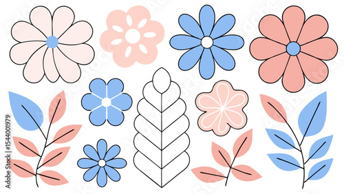 Minimal Botanical Floral Line Art Pack
